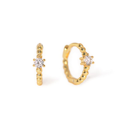 Aros Huggie con Perlas Pavé