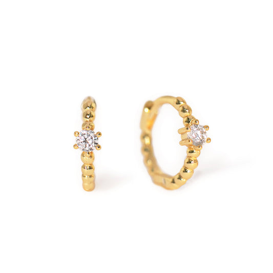 Aros Huggie con Perlas Pavé