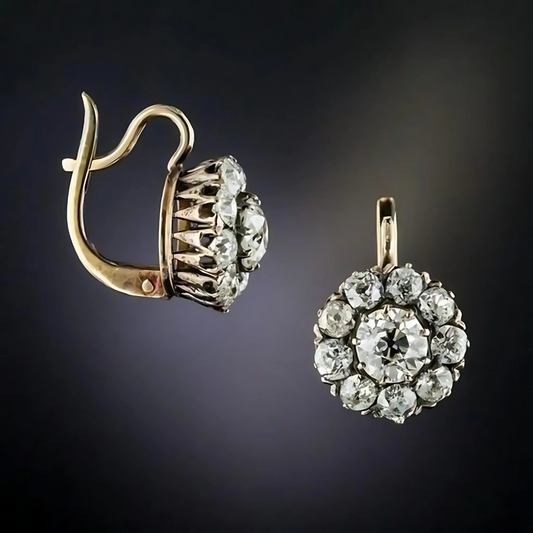 Laura – Pendientes vintage dorados con piedra preciosa