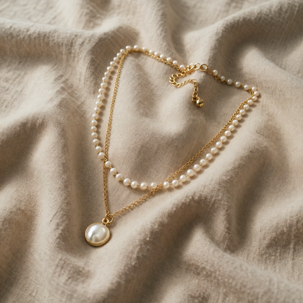 Collar de Perlas para Mujeres con Diseño Clásico de Un Solo Hilo