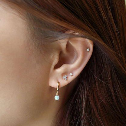 Conjunto de pendientes de trébol pavé diminutos
