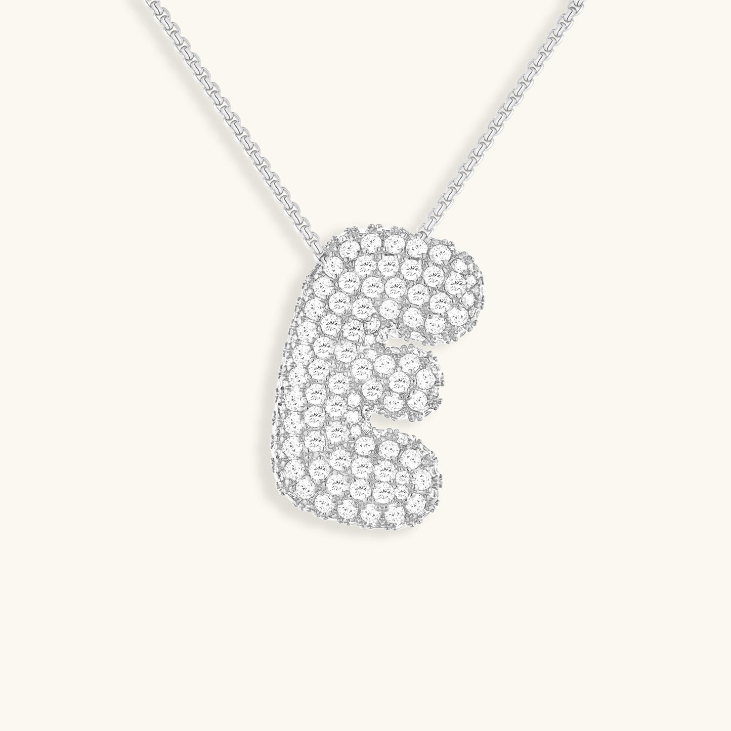 Collar de diamantes con inicial en burbuja