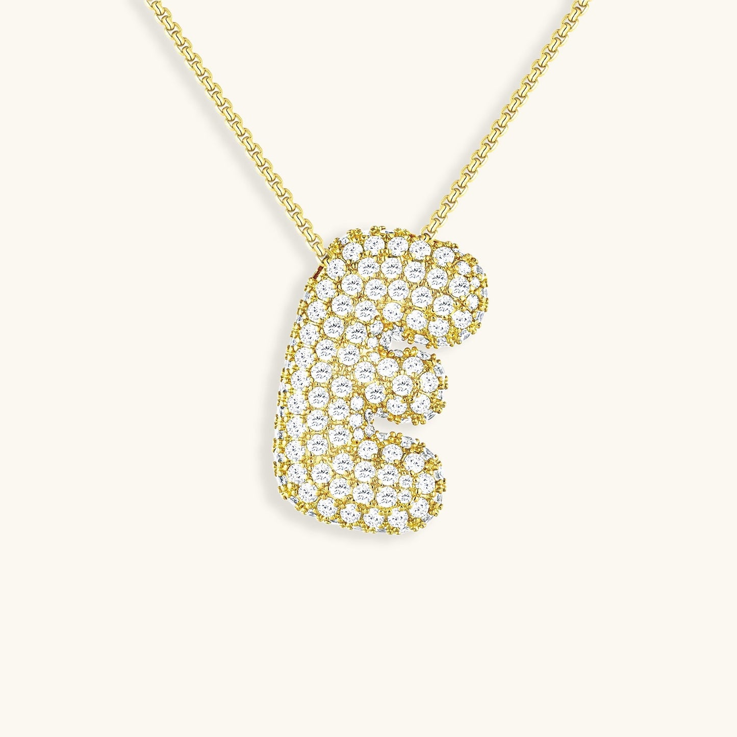 Collar de diamantes con inicial en burbuja