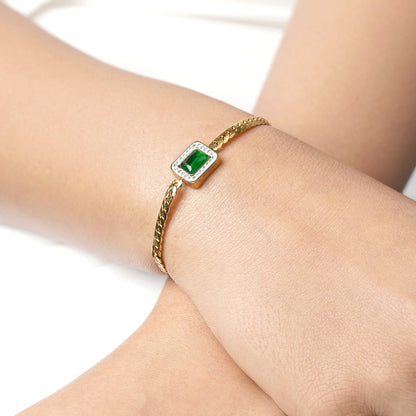 Esmeralda – Pulsera Zirconia Verde Elegante