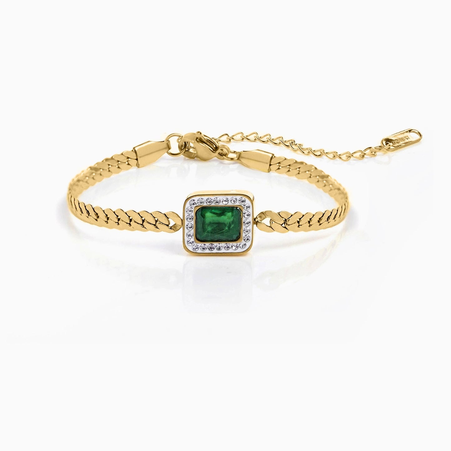 Esmeralda – Pulsera Zirconia Verde Elegante