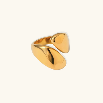 Dama Anillo Abierto Ajustable con Diseño Orgánico Curvado