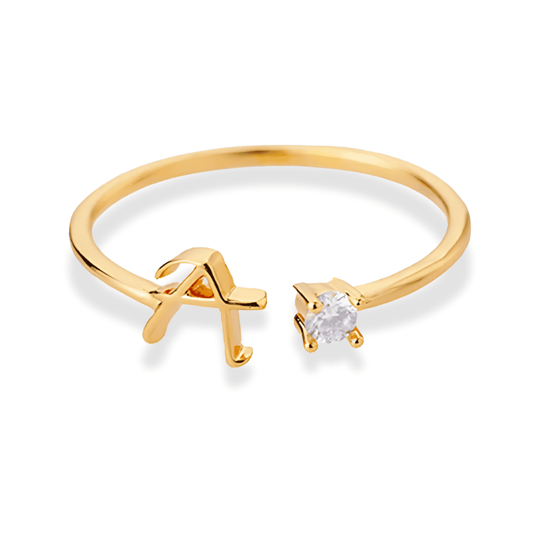 Shiela – Anillo Inicial en Acero Inoxidable Dorado