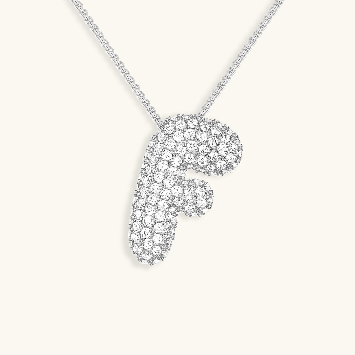 Collar de diamantes con inicial en burbuja