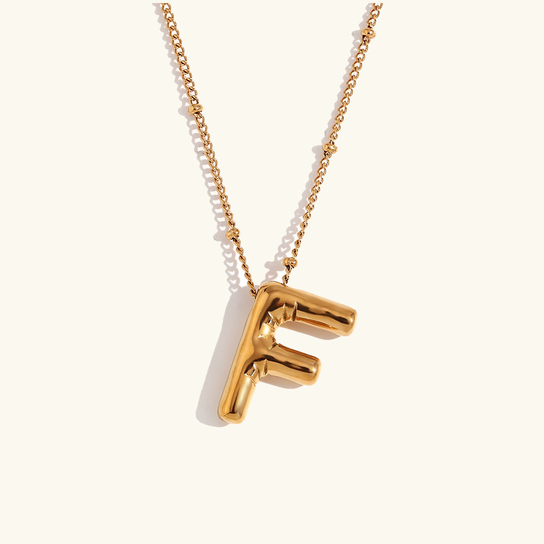 Collar de Iniciales de Oro con Bola