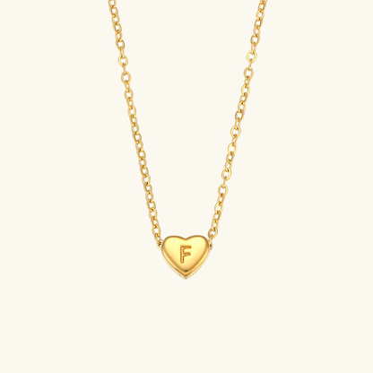 Corazón - Collar con iniciales de oro