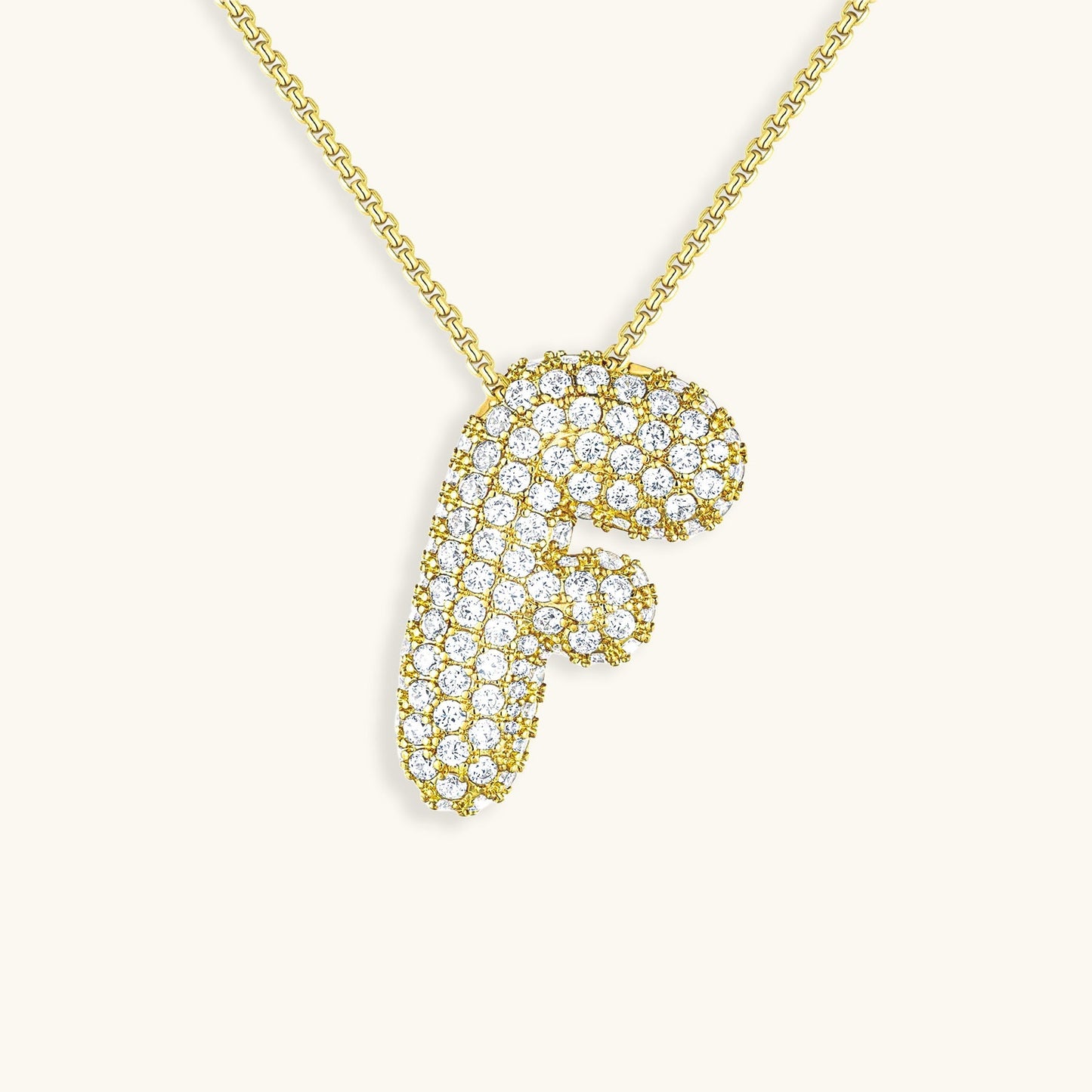 Collar de diamantes con inicial en burbuja