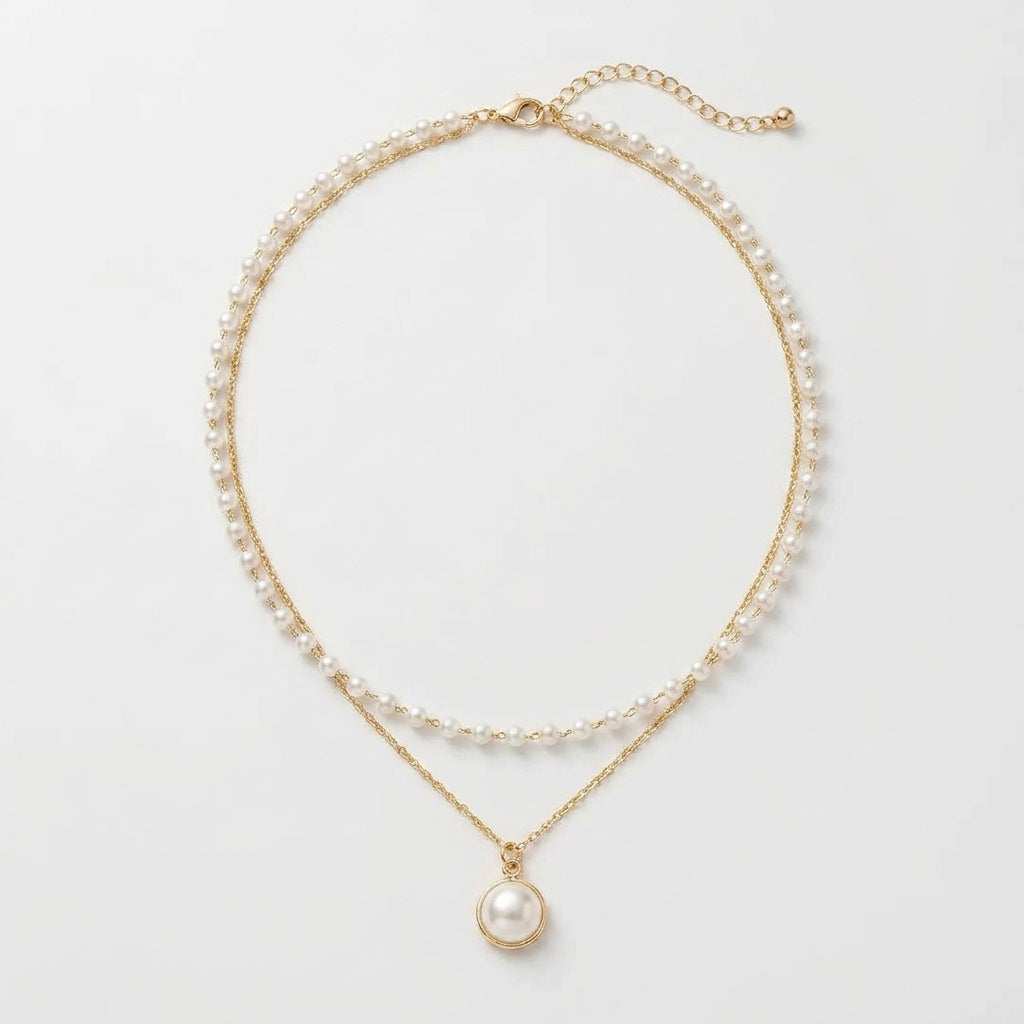 Collar de Perlas para Mujeres con Diseño Clásico de Un Solo Hilo