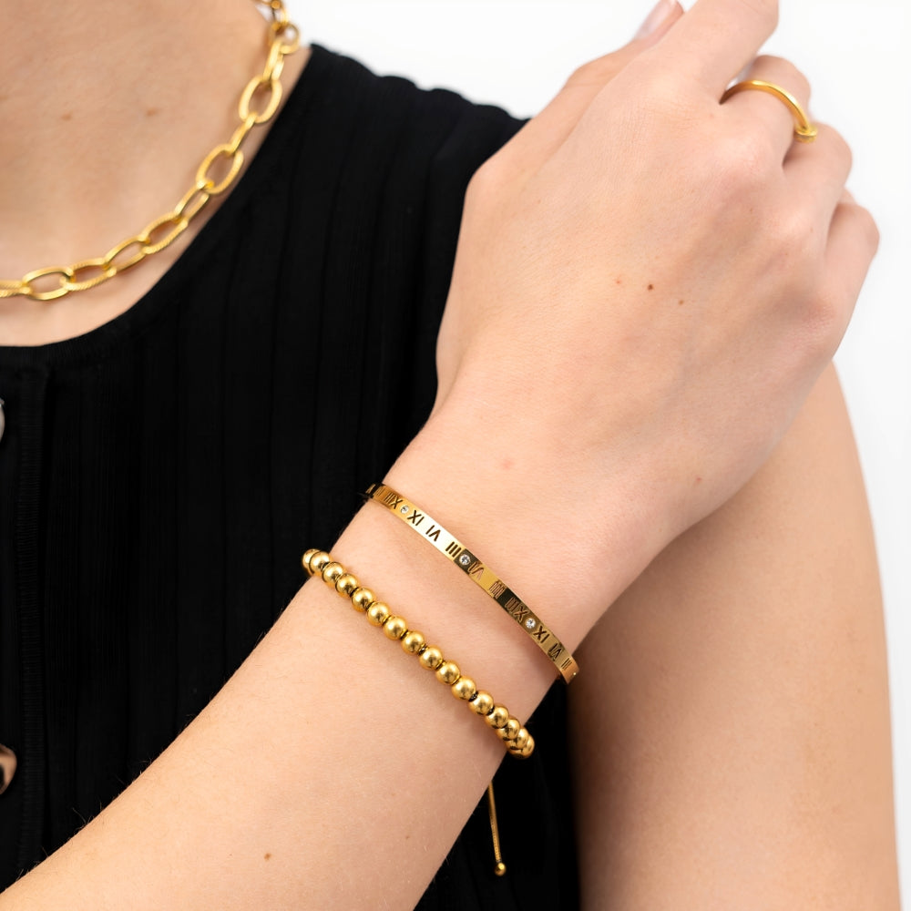Frankie – Pulsera Bangle con Números Romanos