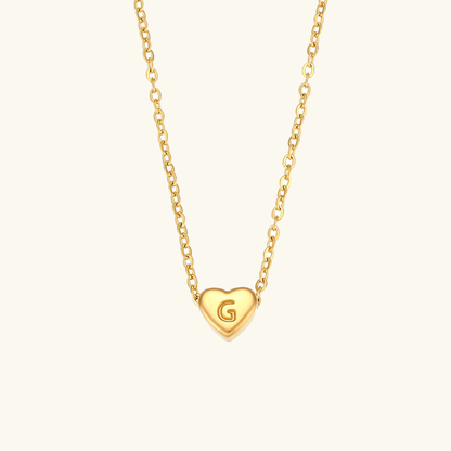 Corazón - Collar con iniciales de oro