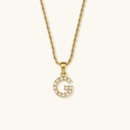 Maeve - Collar de diamantes con iniciales de letras