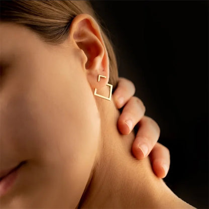 Rombo Conectado - Pendientes Geométricos Minimalistas