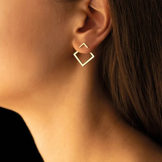 Rombo Conectado - Pendientes Geométricos Minimalistas