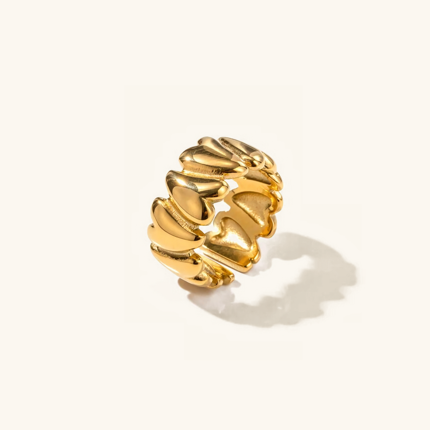 Elena - Anillo de oro con corazón inestable