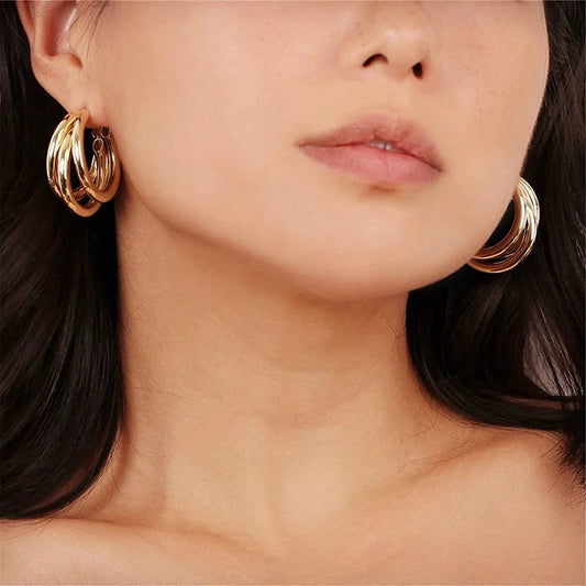Aros triples - 3 aros dorados