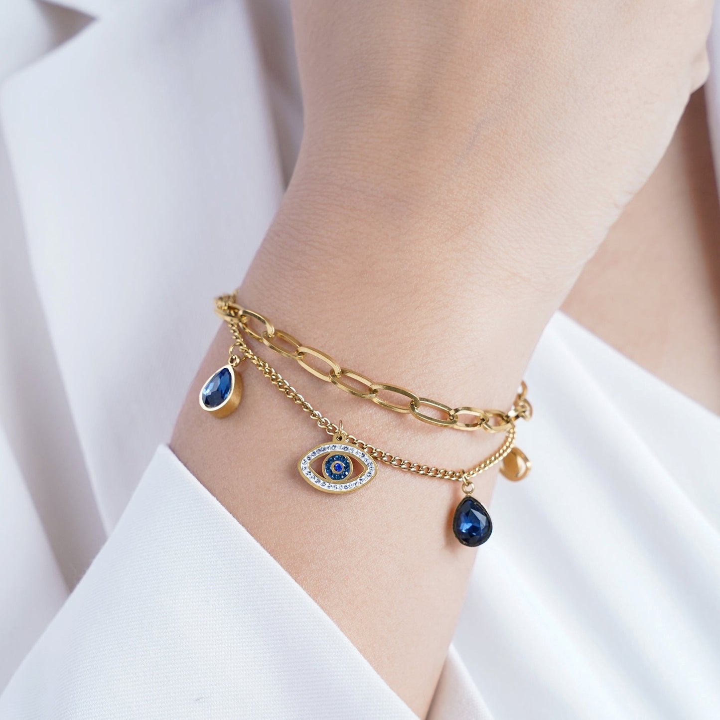 Cris – Pulsera Doble Capa Cadena Gruesa