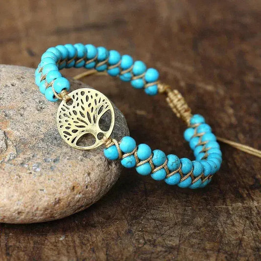 Arboréa – Pulsera Árbol de la Vida con Turquesa Hecha a Mano