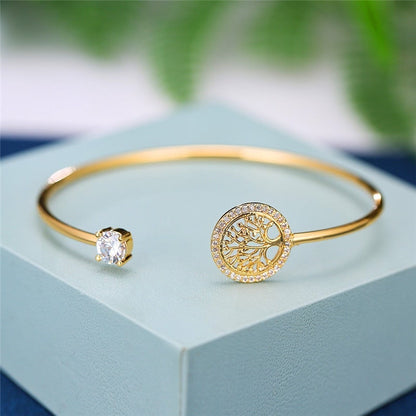 Sonya – Pulsera Ajustable Árbol de la Vida Dorado