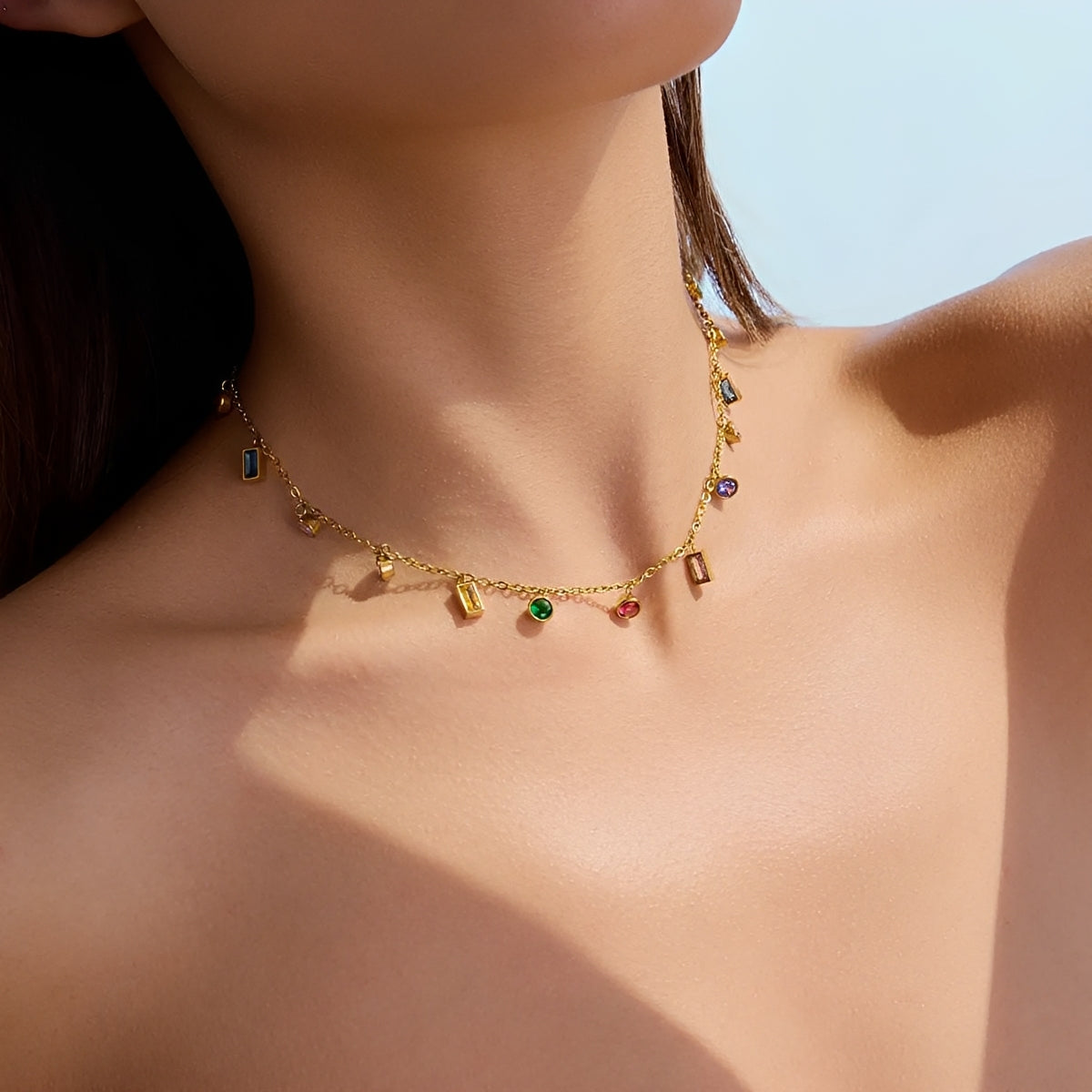 Jessica – Collar de Cristales Multicolor Elegante