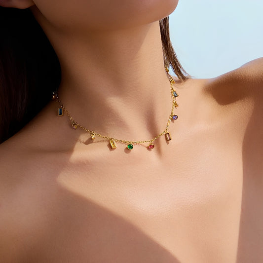 Jessica – Collar de Cristales Multicolor Elegante