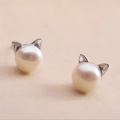 Nikka – Pendientes Gatito Huecos de Plata