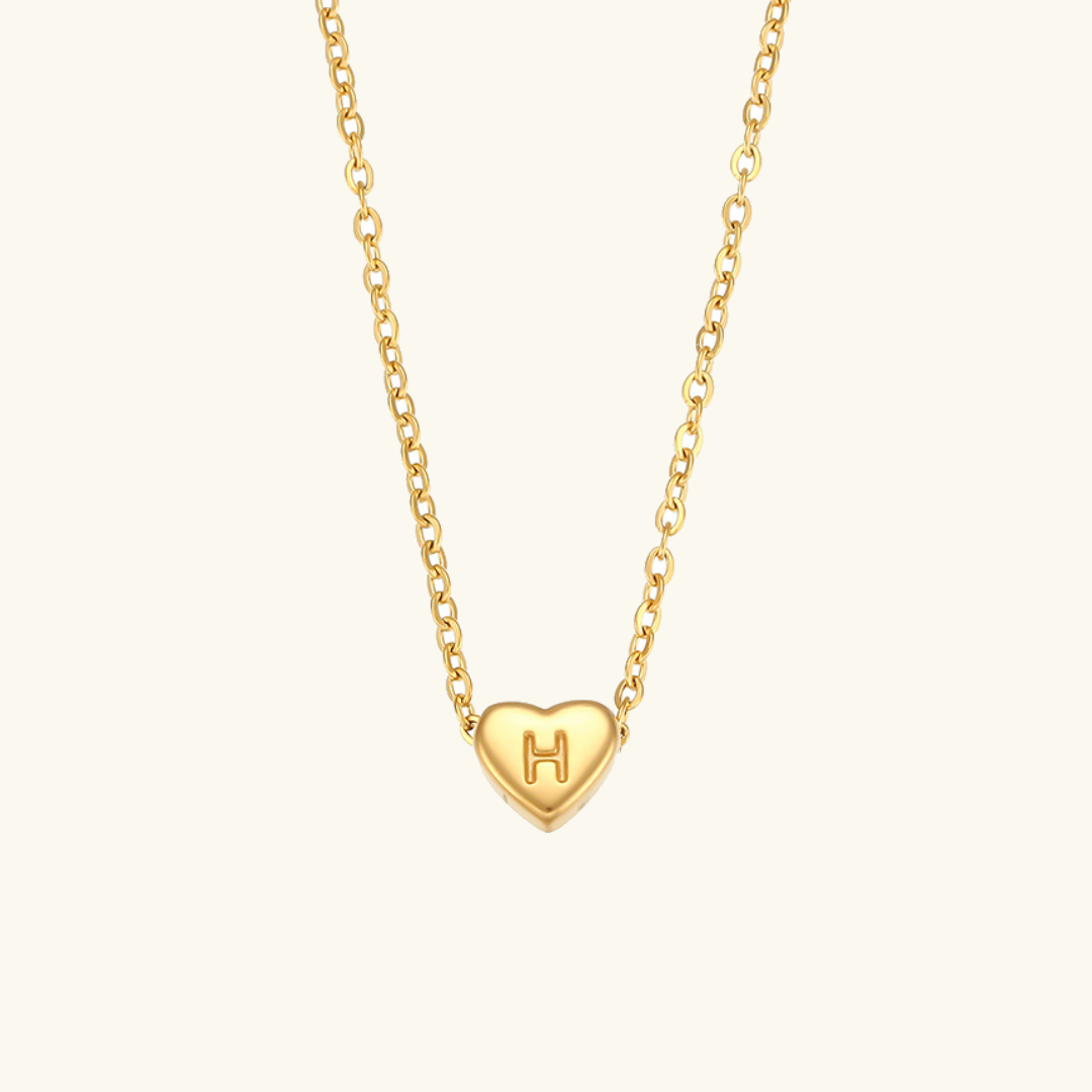 Corazón - Collar con iniciales de oro