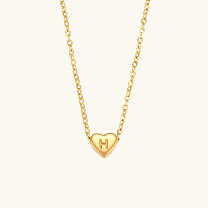 Corazón - Collar con iniciales de oro