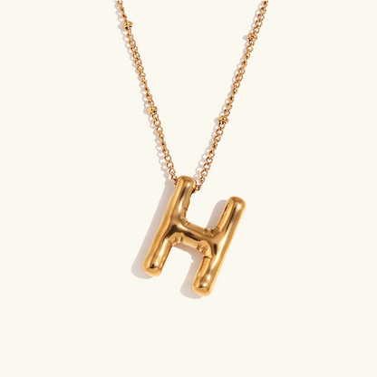 Collar de Iniciales de Oro con Bola