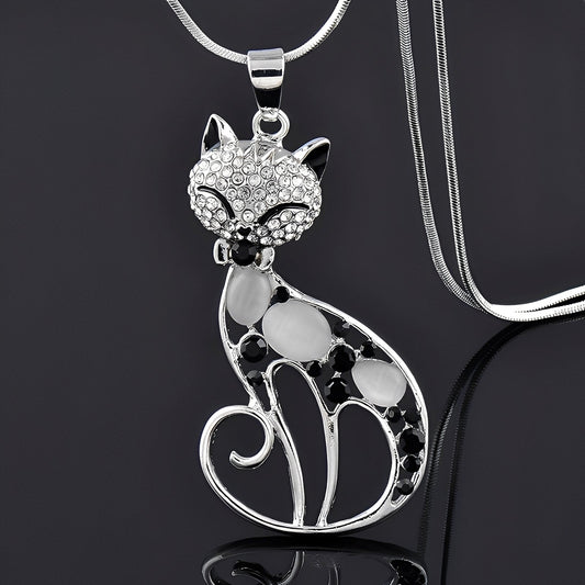 Pia – Collar Plata Amor Gatos con Zirconia