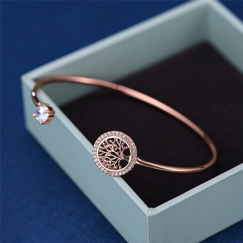 Sonya – Pulsera Ajustable Árbol de la Vida Dorado