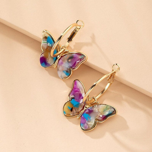 Maribelle – Pendientes Mariposa con Esmalte y Cristales