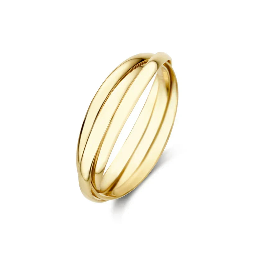 Anillo Mujer Multicapa con Diseño Cruzado Curvado