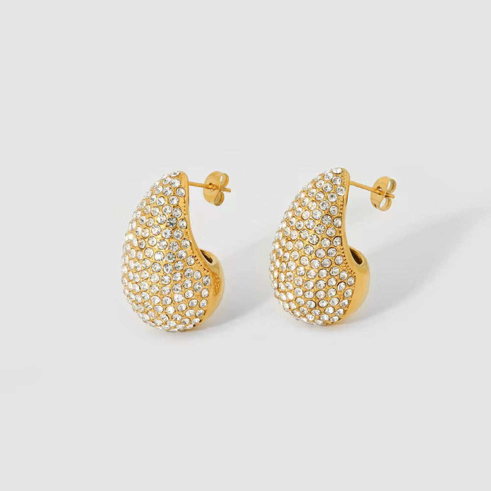 Lella – Pendientes Gota Pavé con Estilo Elegante y Chic
