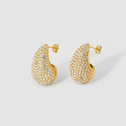 Lella – Pendientes Gota Pavé con Estilo Elegante y Chic