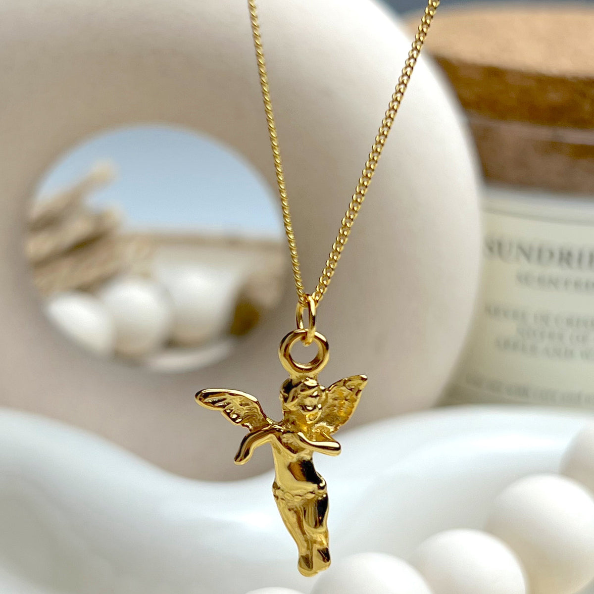 Collar Colgante de Damas con Motivo de Ángel y Colgante Figurativo