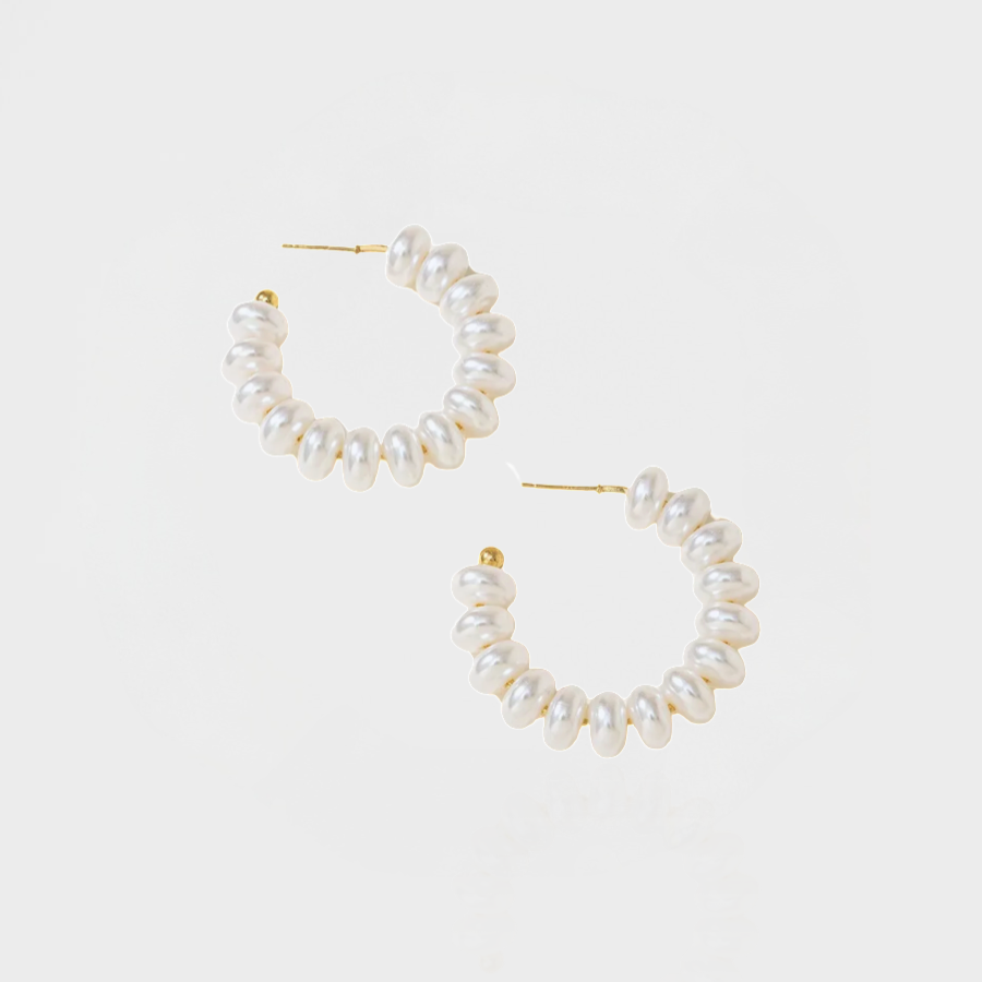 Rhia – Pendientes Aro con Perlas