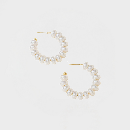 Rhia – Pendientes Aro con Perlas
