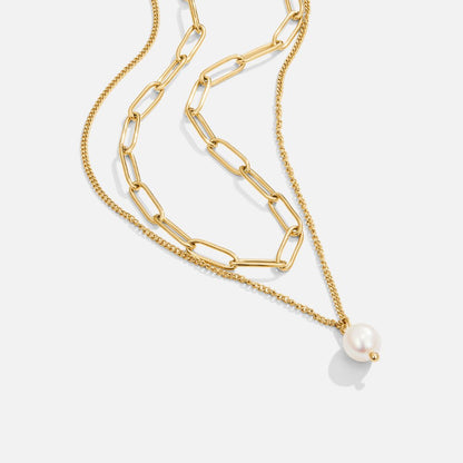 Amanda – Collar Doble Perla con Estilo Elegante