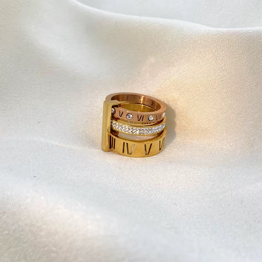 Stacey – Anillo Triple Estilo Romano