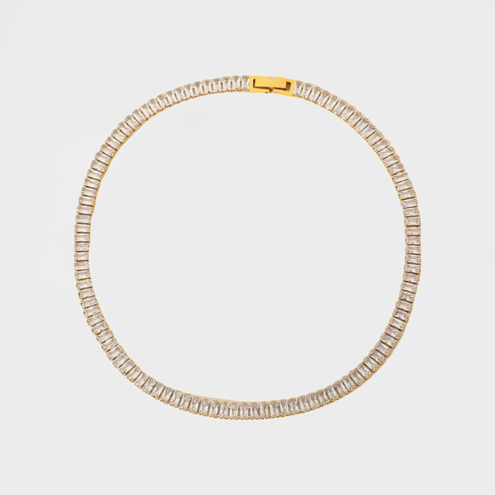 Verna – Choker Tennis con Corte Baguette y Estilo Elegante
