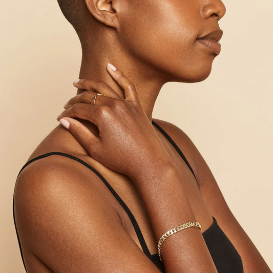Estelle – Pulsera Cadena Cubana en Oro 16K