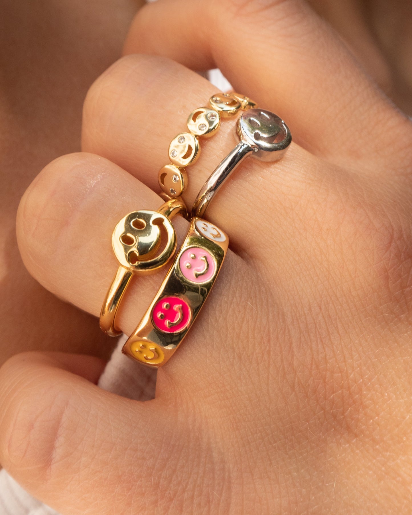Smiley - Anillo sonriente de colores