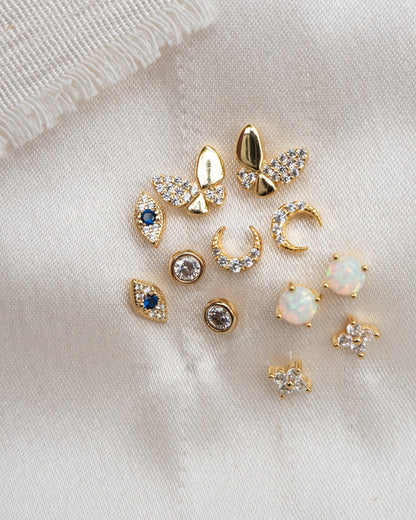 Pendientes de mariposa con cristales pavé