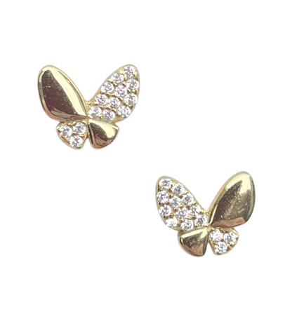 Pendientes de mariposa con cristales pavé