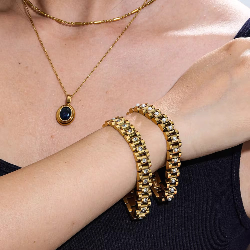 Lucie – Pulsera Reloj Órbita Brillante Elegante