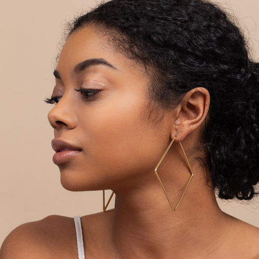 Aretes geométricos - Aretes de aro cuadrados